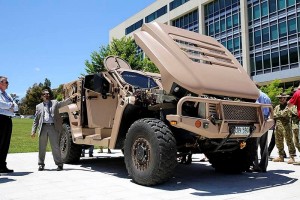 Hawkei on display at Defence HQ in Canberra. Photo by Corporal Aaron Curran.