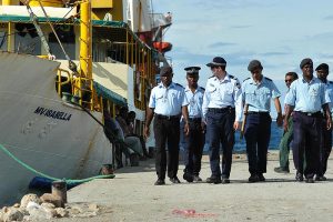 AFP and RSIPF patrol on Honiara dock