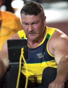 Tony Sten competes – indoor rowing. Photo by Jayson Tufrey.
