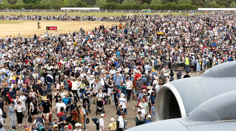 Members of the public excitingly enter the RAAF Richmond Air Show 2025. Photo by Aircraftman Jonathon McCaffrey.