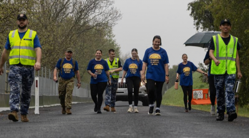 Personnel from RAAF Base Richmond on the Out of the Shadows Lifeline walk. Story by Flight Lieutenant Madeleine Magee. Photos by Leading Aircraftwoman Maddison Scott.