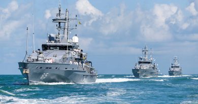 HMA Ships Bathurst, Albany and Childers sail into Darwin Harbour for the final time. Story by Lieutenant Commander Anthony Martin. Photo by Leading Seaman Ernesto Sanchez Jr.