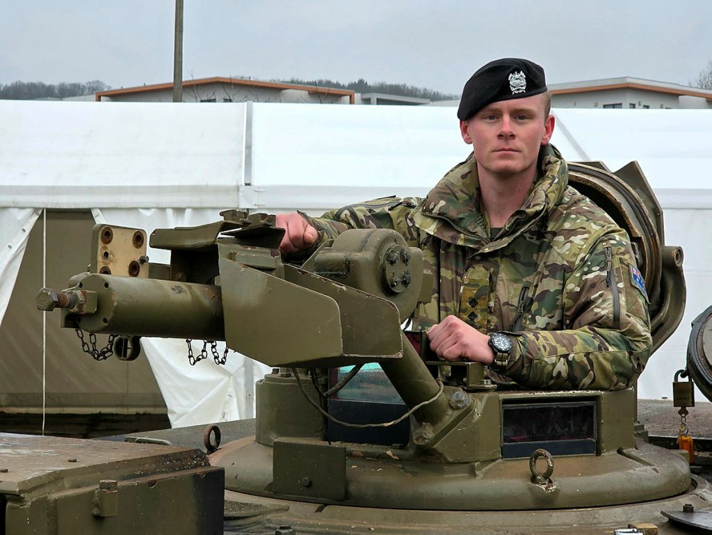 Australian Army Lieutenant Mitchell 'Tex' Walker in tank number 51 during the delivery of Australian M1A1 Abrams tanks to Ukraine. Story and photos by Lieutenant Commander John A Thompson.