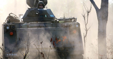 An M113AS4 on the prowl in the Australian bush.