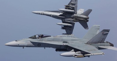 An F/A-18 Hornet breaks away on a strike mission in Iraq. ADF photo.