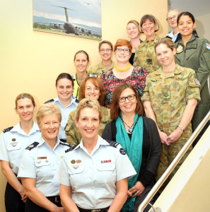 Senator Marise Payne (centre third row) mingles with ADF women during a Women's Integrated Network Groups (WINGs) meeting.