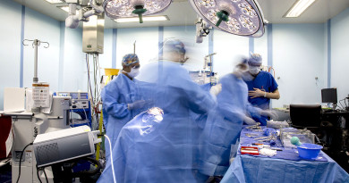 A United States Navy surgical team perform cleft-palate surgery on a two-year-old boy from Bougainville onboard hospital ship USNS Mercy during Pacific Partnership 2015. Photo by Able Seaman Chantell Brown