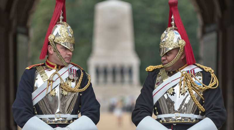 Lance Corporal Oliver Kelly, 25, from Luton Town, and Corporal of Horse Mitieli Camaibau, 33, from Fiji, both play rugby for the regiment and will be front row in the Mess at Hyde Park Barracks. Photographer Sergeant Rupert Frere RLC