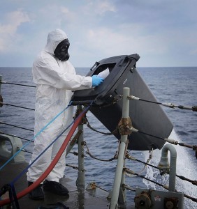 Seized drugs are destroyed after processing for evidence. Photo by Able Seaman Bonny Gassner 