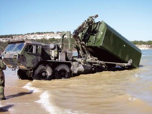 IRB bays are transportable on trucks, railway cars and transport aircrafts or as underslung load of a helicopter. GDELS photos