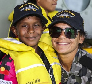 Seaman Amber Phineasa with a family member.