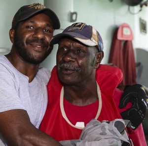 Seaman Edmund Tomsana and his father.