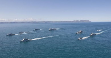 Navy fleet concentration in the Cook Strait.