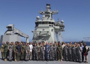 Dignitaries, female guests, Ship's Company and personnel from Joint Task Force 635 at the International Women's Day 2016 celebration onboard HMAS Canberra in Fiji. Photos by Leading Seman Helen Frank