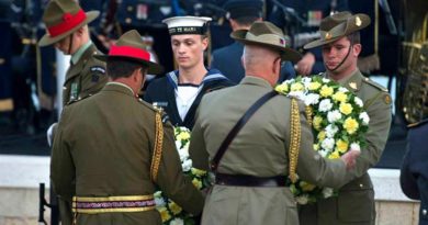 Anzac Day wreath laying. ADF file photo