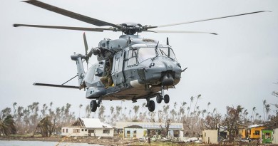 A RNZAF NH90 lands in Nasau, Koro Island to deliver personnel, aid, and equipment.