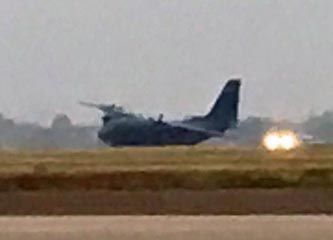 10KWTX news in Waco published this 'courtesy photo' of the Aussie C-27J disabled on the runway