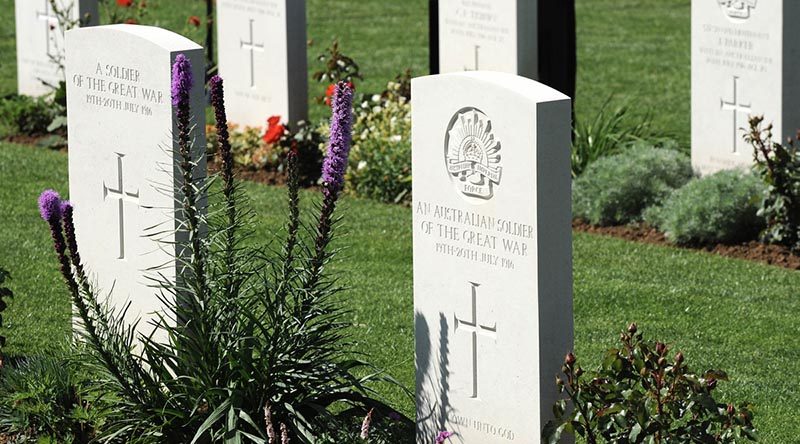 Fromelles headstones. Photo by Petty Officer Mez Merrill