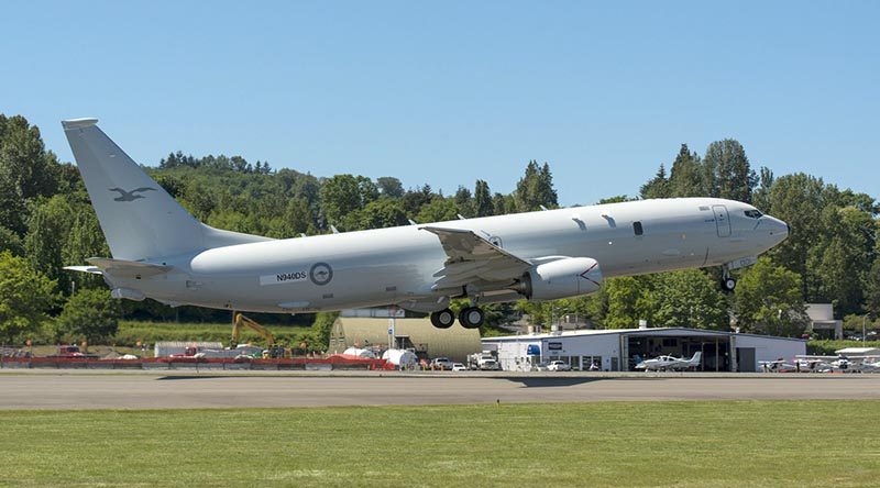The first P-8A aircraft for the Royal Australian Air Force leaves Renton Field for Boeing Field in nearby Seattle, marking its transfer from Commercial Airplanes to Boeing Defense, Space and Security for final completion. Photo by Matthew B Thompson - Copyright @MBTPhoto 2016