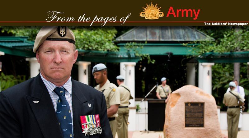 Former Australian Army soldier Corporal Gary Proctor, a survivor of the 1996 Black Hawk helicopter training accident, attends the 20th anniversary commemoration service held in Townsville on 12 June 2016. Photo by Corporal Mark Doran