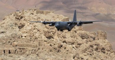File photo – NZAF C-130 Hercules coming in to land at Bamyan Airfield, Afghanistan.
