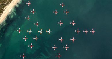File photo - 2FTS perform a 26-aircraft thunderbird formation during a pilot-course graduation. Photographer unknown