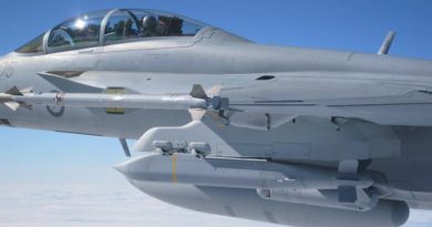 An RAAF Super Hornet carrying AGM-154C Joint Standoff Weapon. Photo by Squadron Leader Ben Nunan