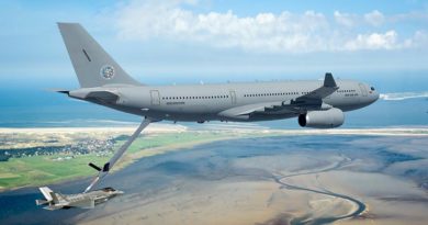 Future NATO A330 MRTT refuelling an F-35 Lighting. Artist's impression supplied by Airbus