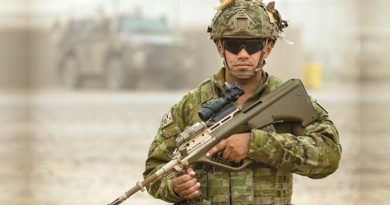 Private Jermaine Stuart – a long way from home, in Iraq, during NAIDOC Week.