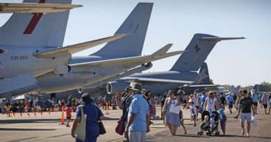 Members of the public walk around aircraft at the Exercise Pitch Black 2016 Open Day at RAAF Base Darwin. Photo by Corporal Casey Gaul