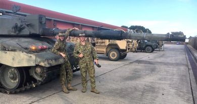 Cadet Warrant Officer Class 2 Brody Hornett and Cadet Lance Corporal Jayden Butler meet the Challenger 2 main battle tank of the British Army.