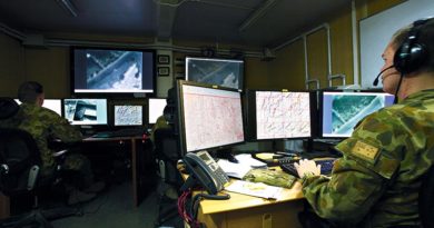 Heron mission control centre, Kandahar, Afghanistan. Photo by Brian Hartigan