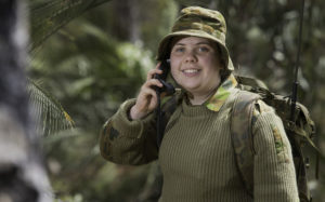 Australian Army Cadets trainee Cadet Sargent Sophie Miller, from 509th Army Cadet Unit, practises her radio telephone procedures at the annual cadet field exercise in Bindoon training area, north-east of Perth, on 1 October 2016.