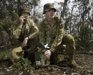 Australian Army Cadets trainees practise radio telephone procedures during the annual field exercise in Bindoon training area, north-east of Perth, on 1 October 2016.