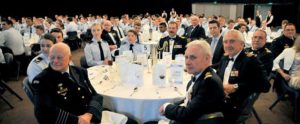 Chief of Air Force Air Marshal Leo Davies and other senior RAAF and AAFC officers at the National Dinner in Canberra.