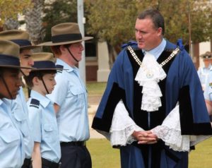 Mayor Shane Van Styn inspects 711 Air Force Cadets