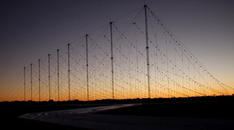 A Jindalee Operational Radar Network(JORN) transmitter site at Harts Range, Alice Springs. Photo by Leading Aircraftwoman Sonja Canty.