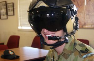 Cadet Sergeant Tristan Baldan from 601 Squadron at Keswick Barracks, south of Adelaide, ready to fly.