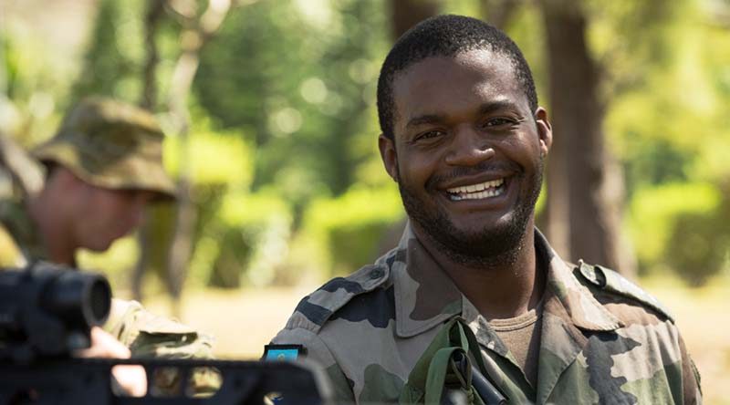 A French Armed Forces New Caledonian soldier takes part in a weapons familiarisation exercise during Exercise Croix du Sud 2016 at Plum Barracks, New Caledonia. Photo by Corporal David Said.