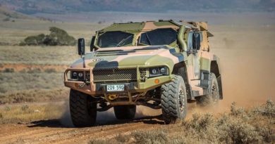 An Australian Army Hawkei protected mobility vehicle, one of the Army's new generation of combat vehciles, during Exercise Predator's Gallop in Cultana training area, South Australia, on 12 March 2016. Photo by Corporal Nunu Campos.