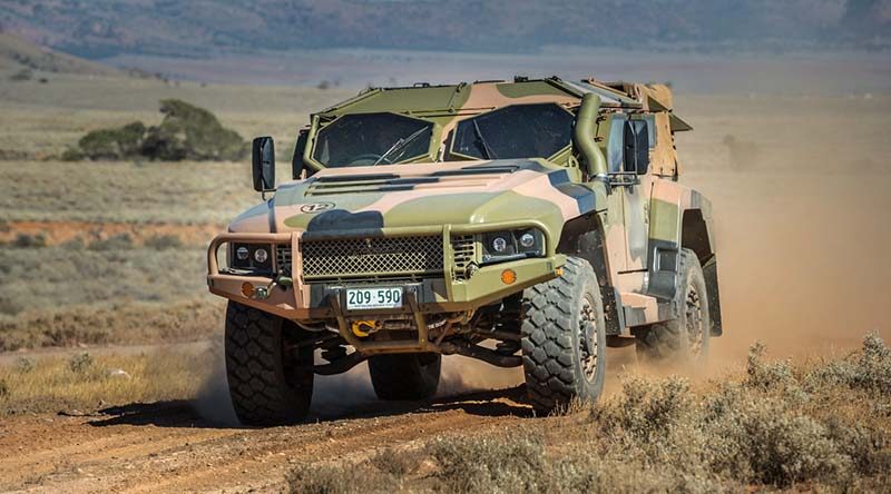 An Australian Army Hawkei protected mobility vehicle, one of the Army's new generation of combat vehciles, during Exercise Predator's Gallop in Cultana training area, South Australia, on 12 March 2016. Photo by Corporal Nunu Campos.