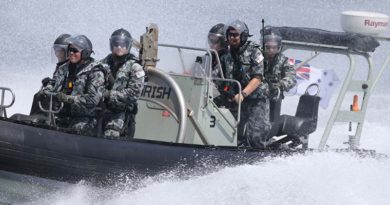HMAS Perth's boarding party smash through rough seas to close with a vessel of interest in the Middle East Region. Photo by Able Seaman Richard Cordell.