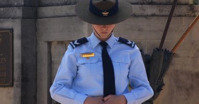 Remembrance Day – file photo – Cadet Corporal Britney Shorter on catafalque duty.