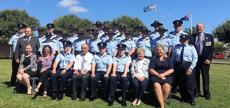 619 (City of Onkaparinga) Squadron Cadets with local dignitaries following their end of year parade.