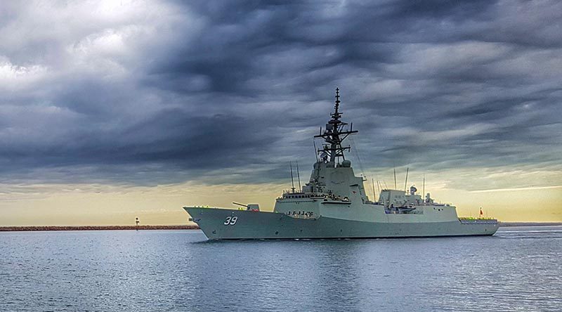 Air Warfare Destroyer NUSHIP Hobart commences its first series of sea trails, September 2016. Photo by Able Seaman Alan Lucas.