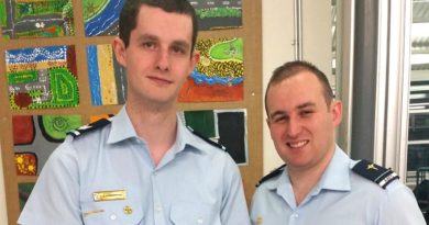 Cadet Sergeant Thomas Stagbouer and Flying Officer (AAFC) Simon Blair.