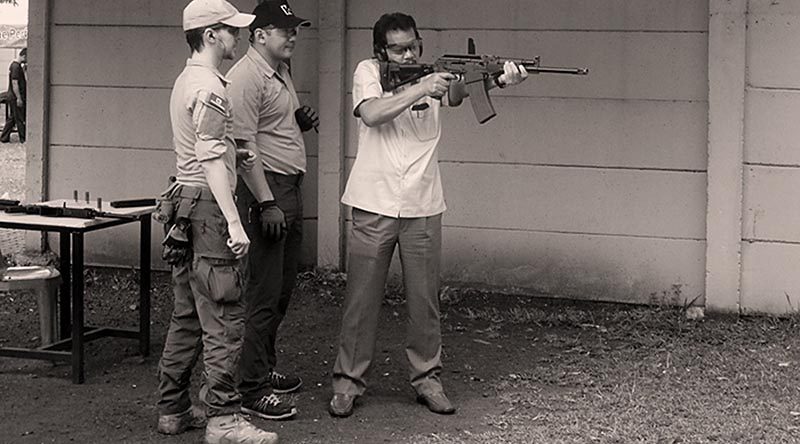 Training on the Kalashnikov Saiga 12-C. Photo supplied.