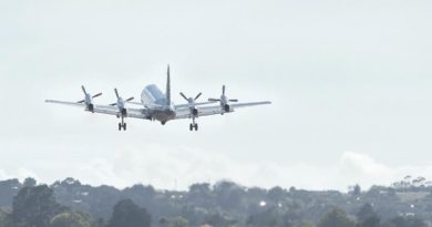 P-3 Orion leaves Royal New Zealand Air Force Base Whenuapai on it's way to conduct maritime security opperations in the Middle East. NZDF photo.