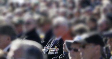 Part of the hundreds of attendees at the Vietnam Veteran's Day service on Anzac Parade.