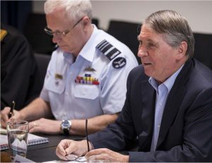 Secretary of Defence Dennis Richardson with CDF Air Chief Marshal Mark Binskin in Canberra. Photo by Laura Larking.